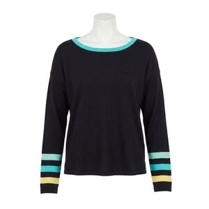 NEW ANGEL APPAREL knit stripe top in black/multi